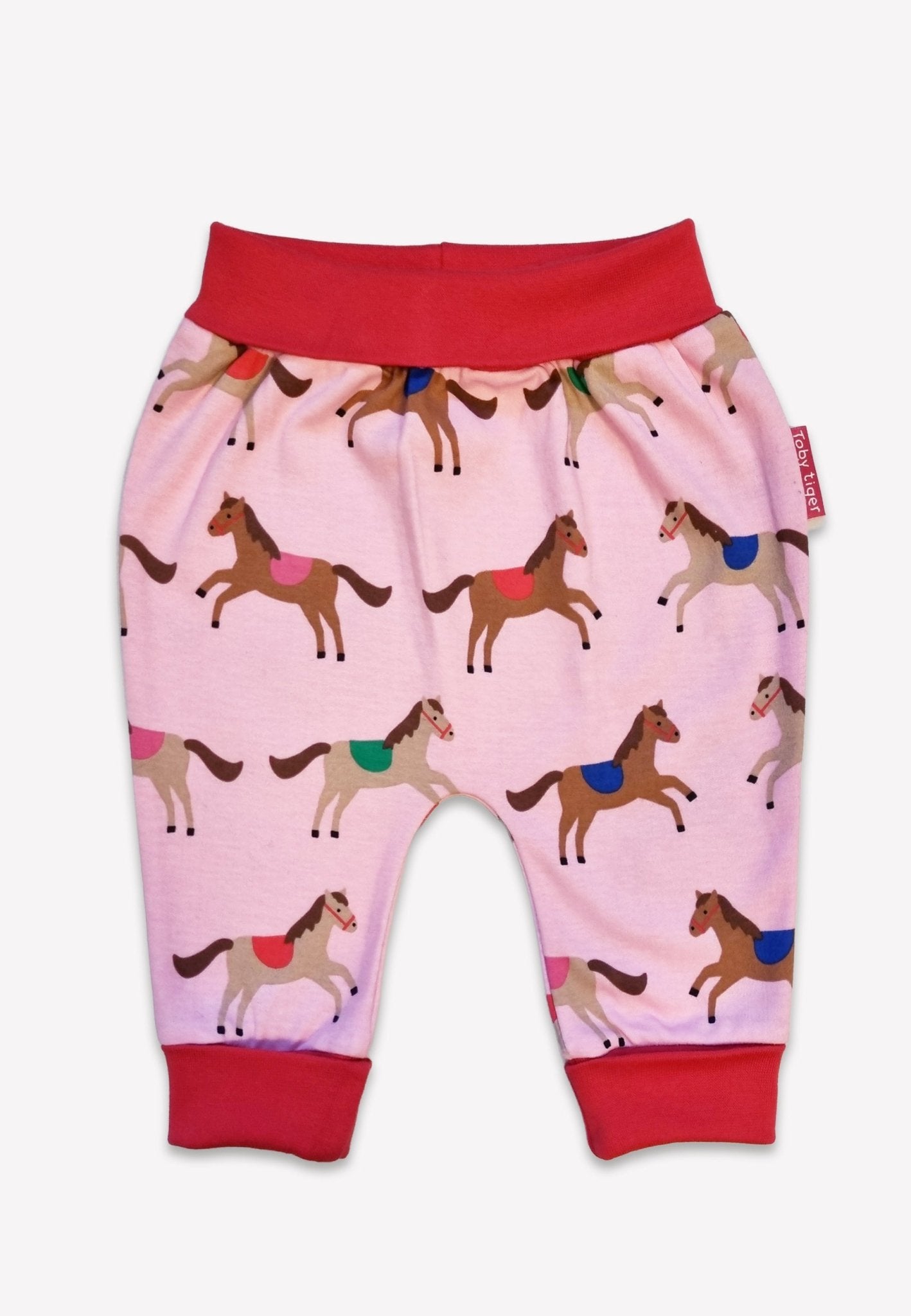 Organic Pink Horse and Pony Print Yoga Pants - Toby Tiger