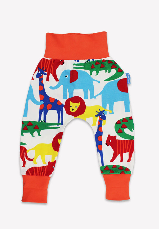 Multicoloured safari animal print toddler trousers
