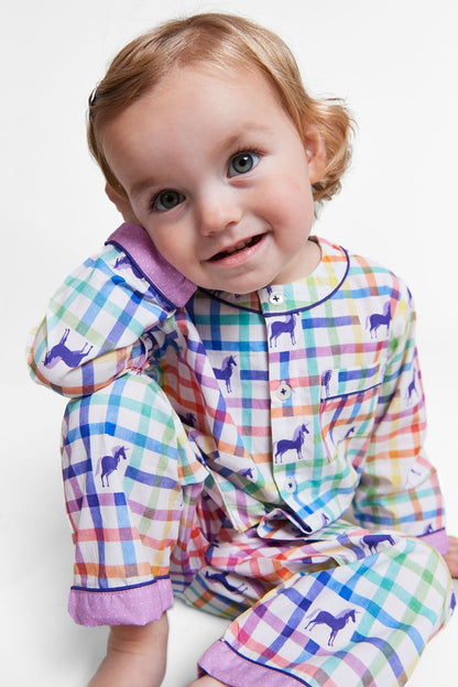 unicorn mosaic organic cotton baby pyjama set - Kutti Lulu