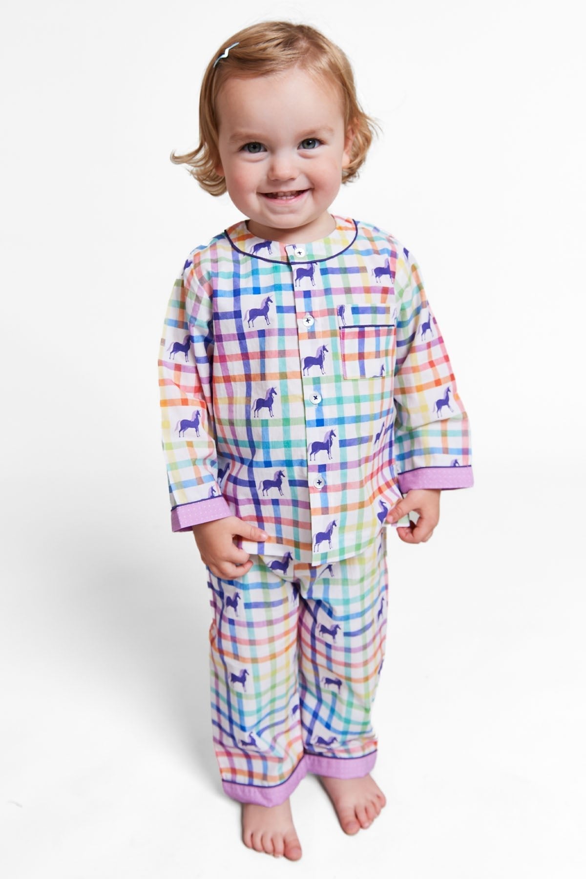 unicorn mosaic organic cotton baby pyjama set - Kutti Lulu