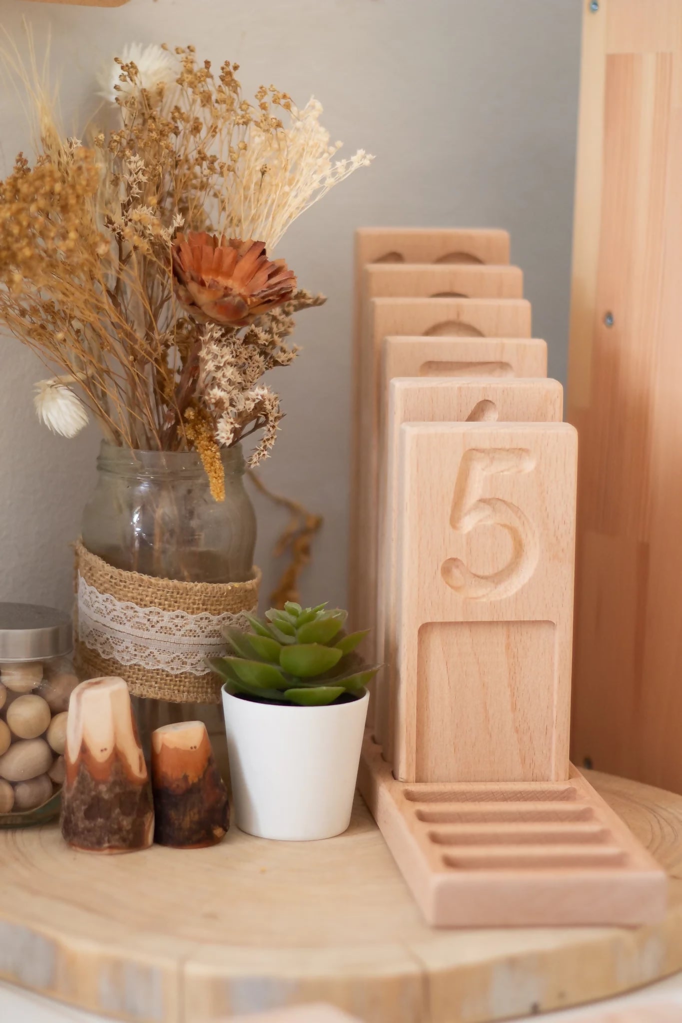 Wooden Number Counting Tray