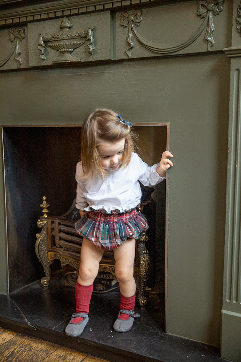 Ribbed Knee High Socks - Burgundy