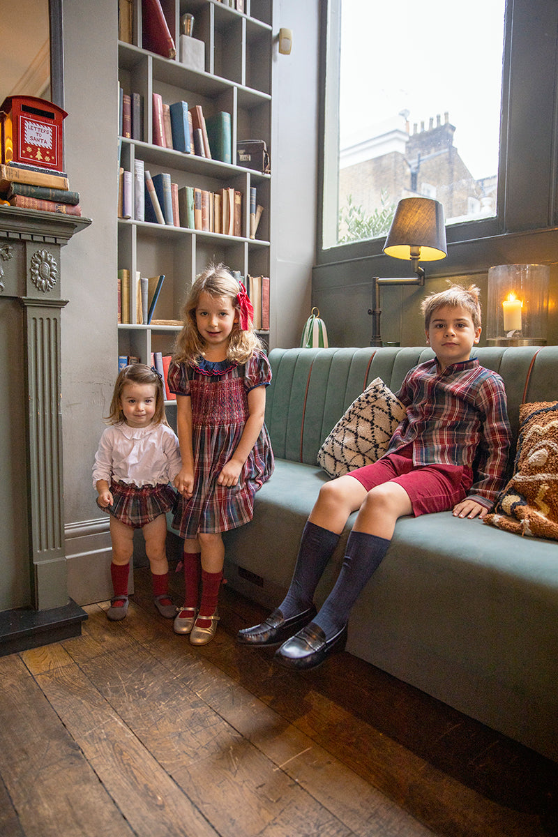 Ribbed Knee High Socks - Burgundy