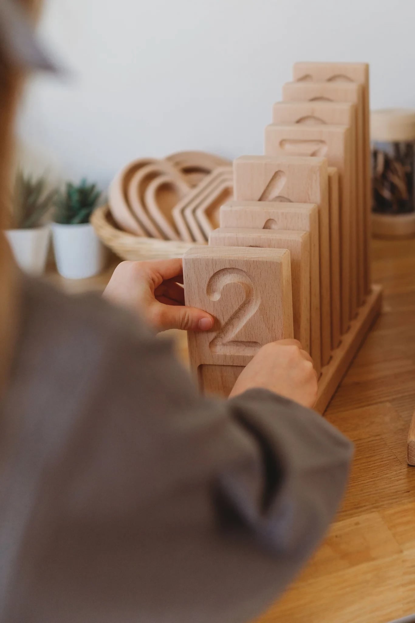 Wooden Number Counting Tray