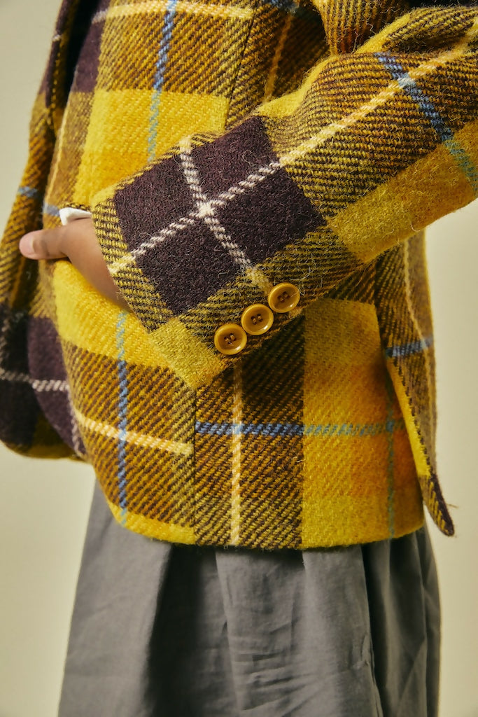 Hope Rainbow Tweed Blazer in Yellow three