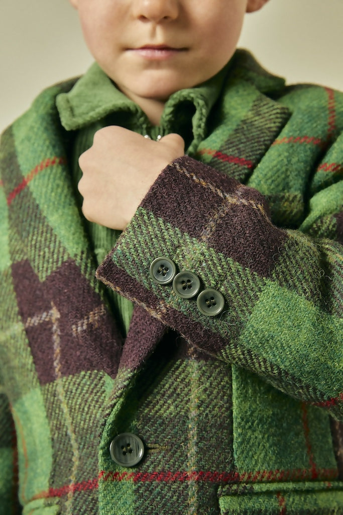 Dynamic Dinosaur Tweed Blazer in Green four