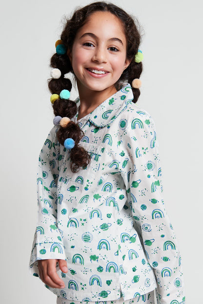 interstellar vibes - organic cotton kids pyjama set | organic baby sleepwear UK — KIDDYKIND