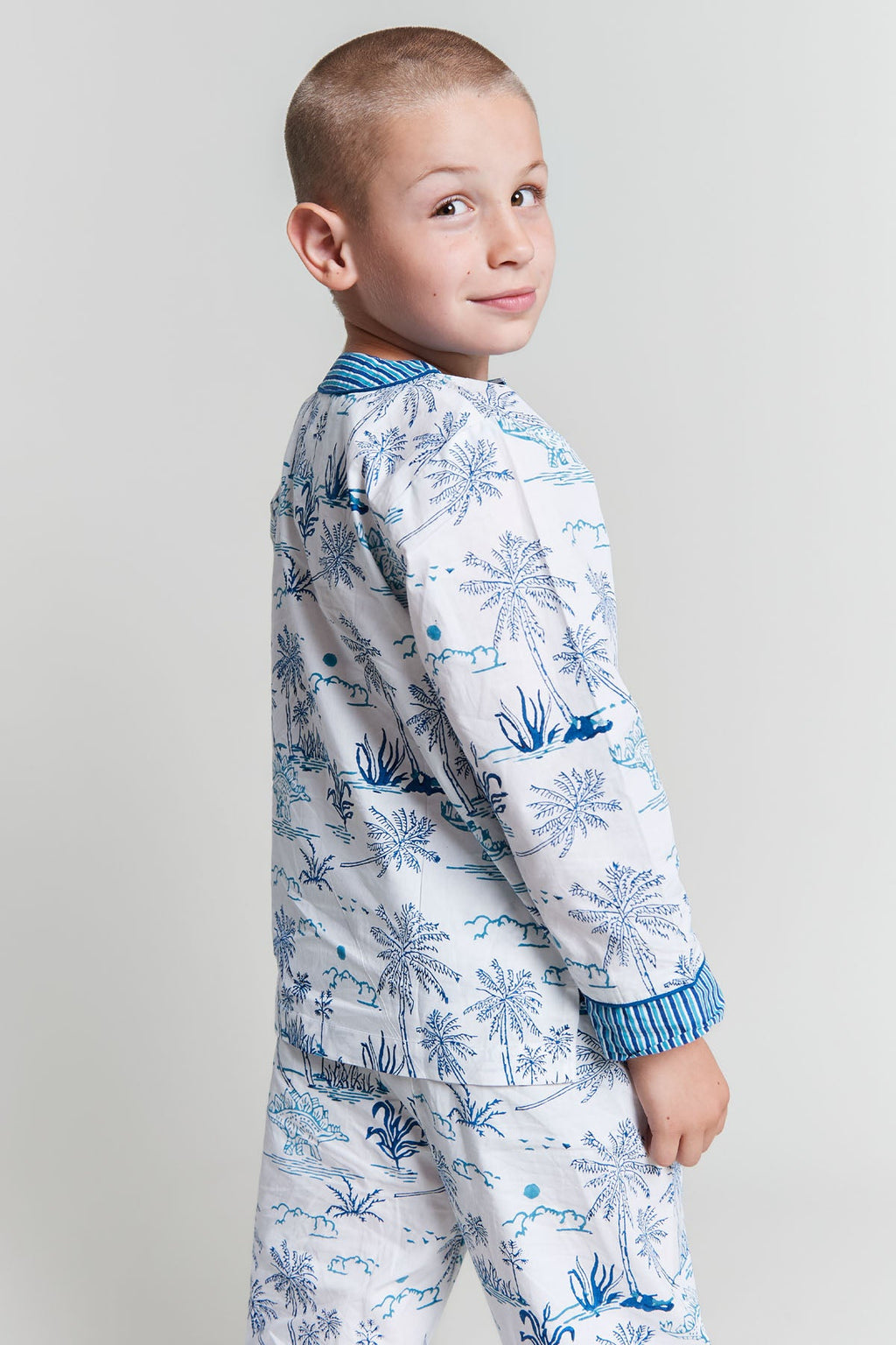 jurassic landscape - organic cotton kids pyjama set