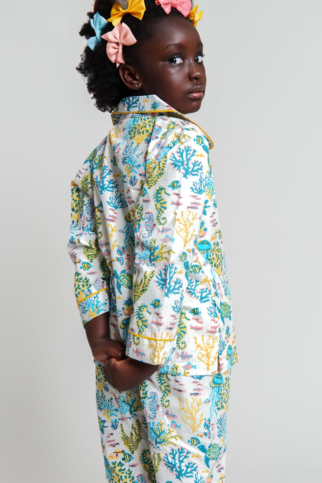 a fin-tastic dance off - organic cotton kids pyjama set