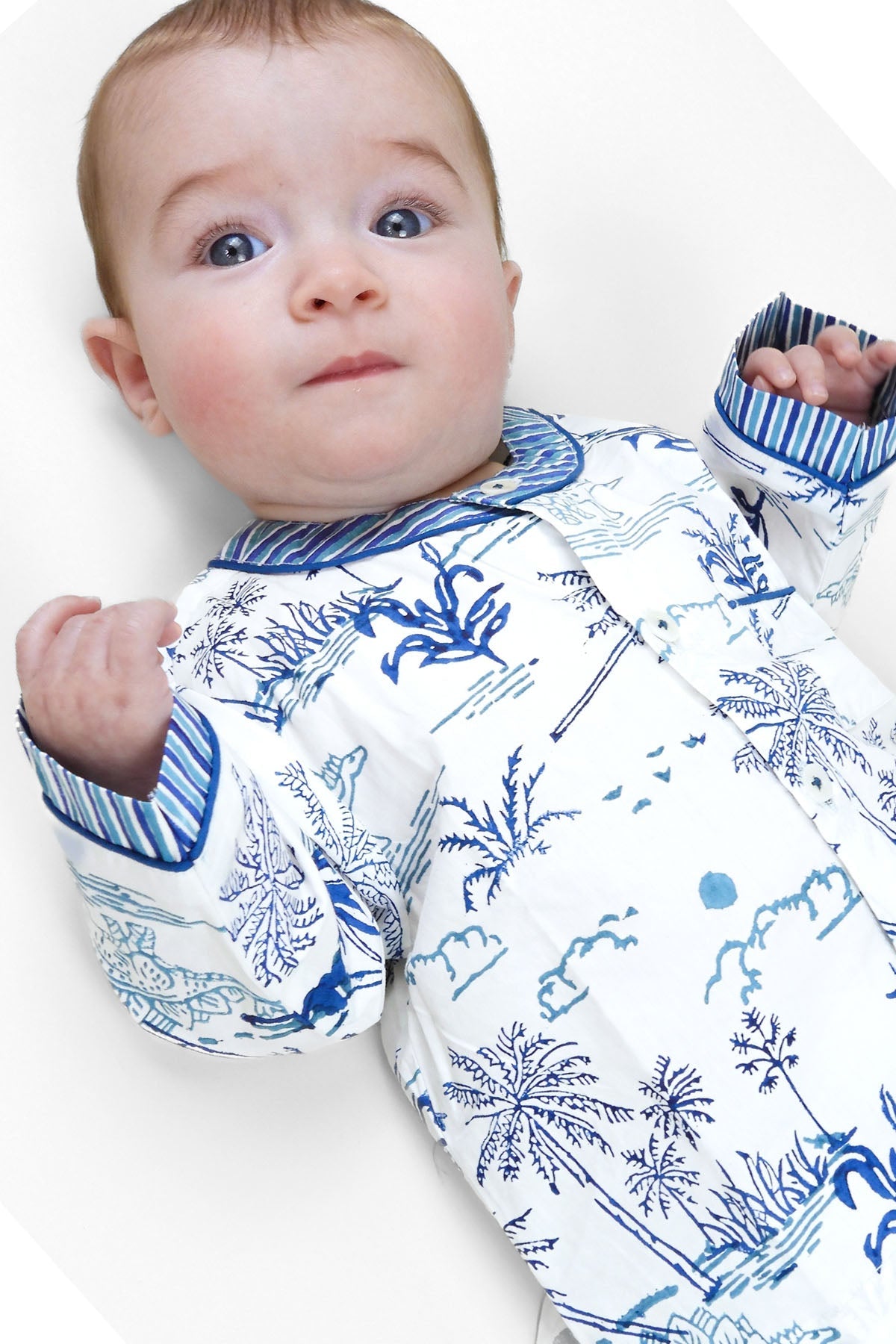 jurassic landscape - organic cotton baby pyjama set | organic cotton kids pyjamas UK