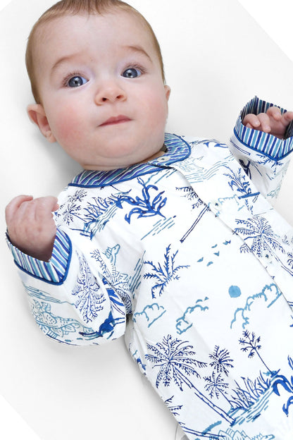 jurassic landscape - organic cotton baby pyjama set | organic cotton kids pyjamas UK