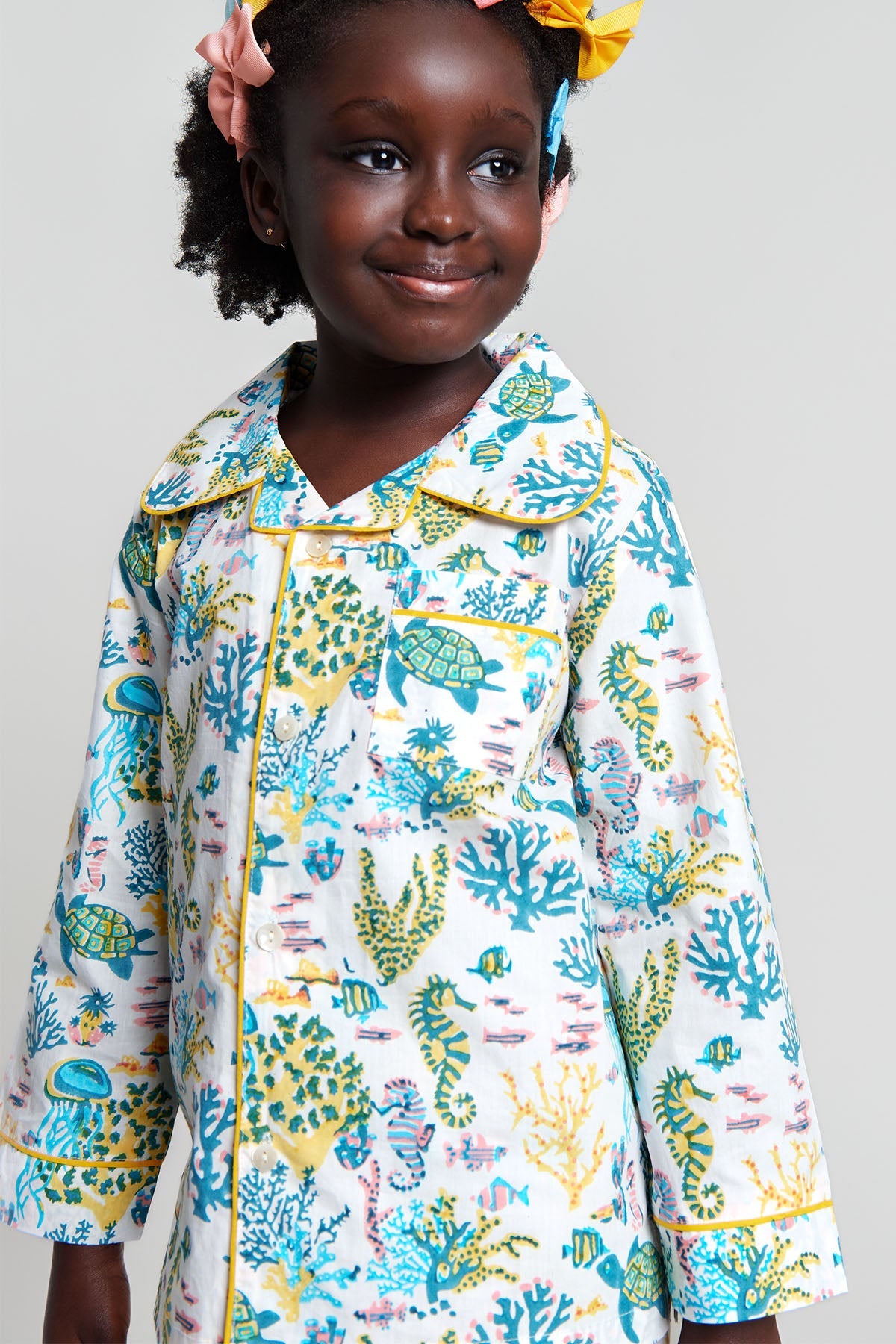 a fin-tastic dance off - organic cotton kids pyjama set