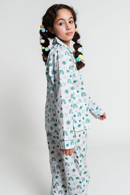 interstellar vibes - organic cotton kids pyjama set | organic baby sleepwear UK — KIDDYKIND