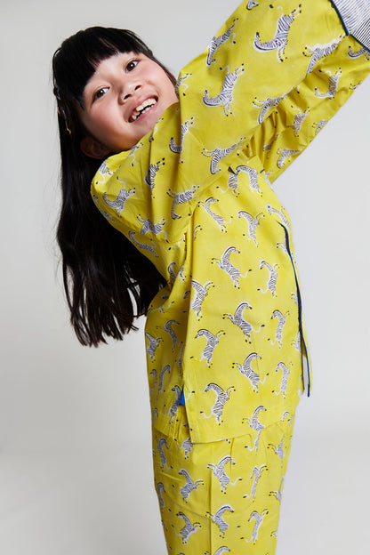 zebra strides - organic cotton kids pyjama set