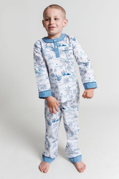 jurassic landscape - organic cotton kids pyjama set
