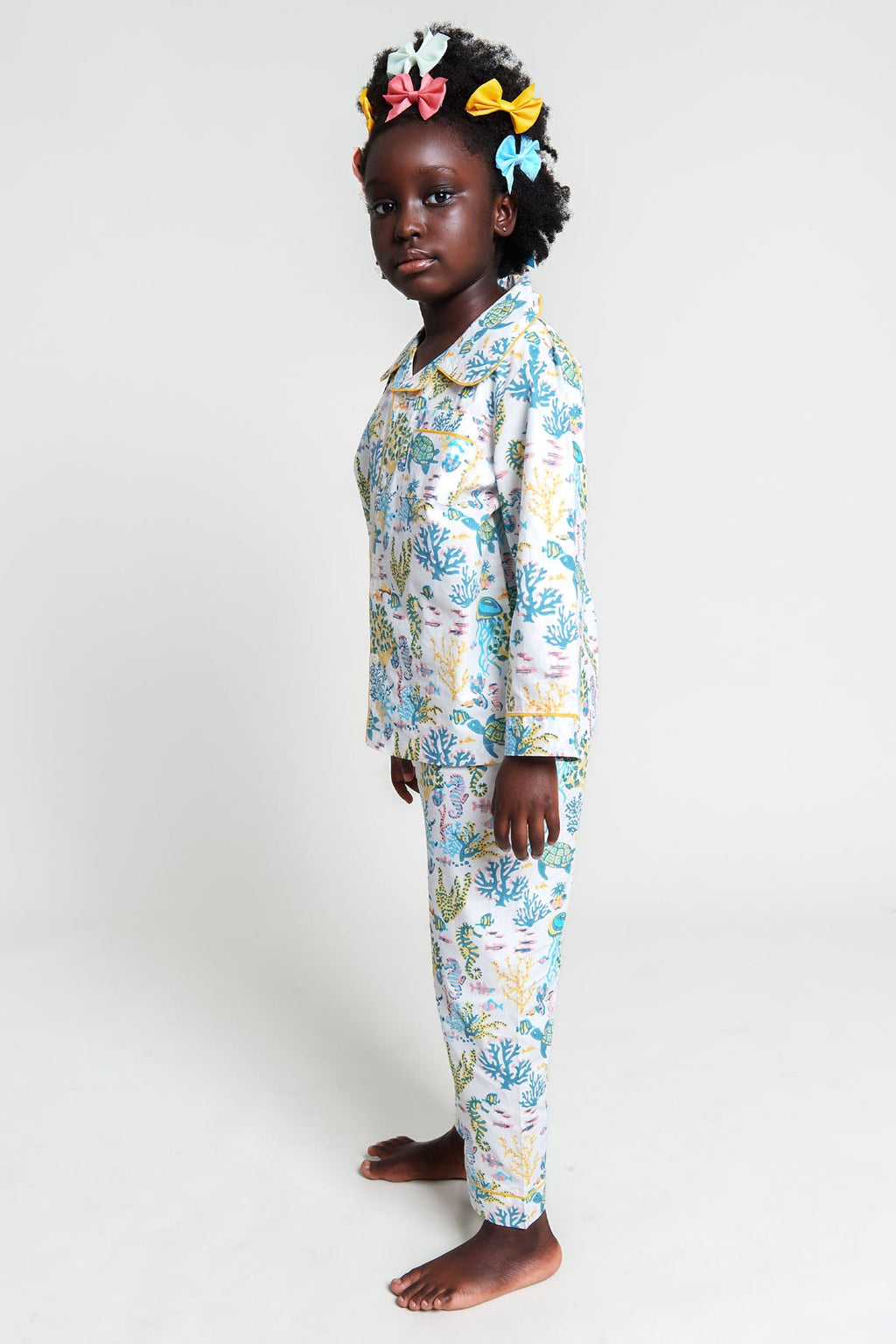 a fin-tastic dance off - organic cotton kids pyjama set