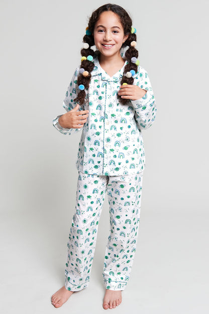 interstellar vibes - organic cotton kids pyjama set | organic baby sleepwear UK — KIDDYKIND