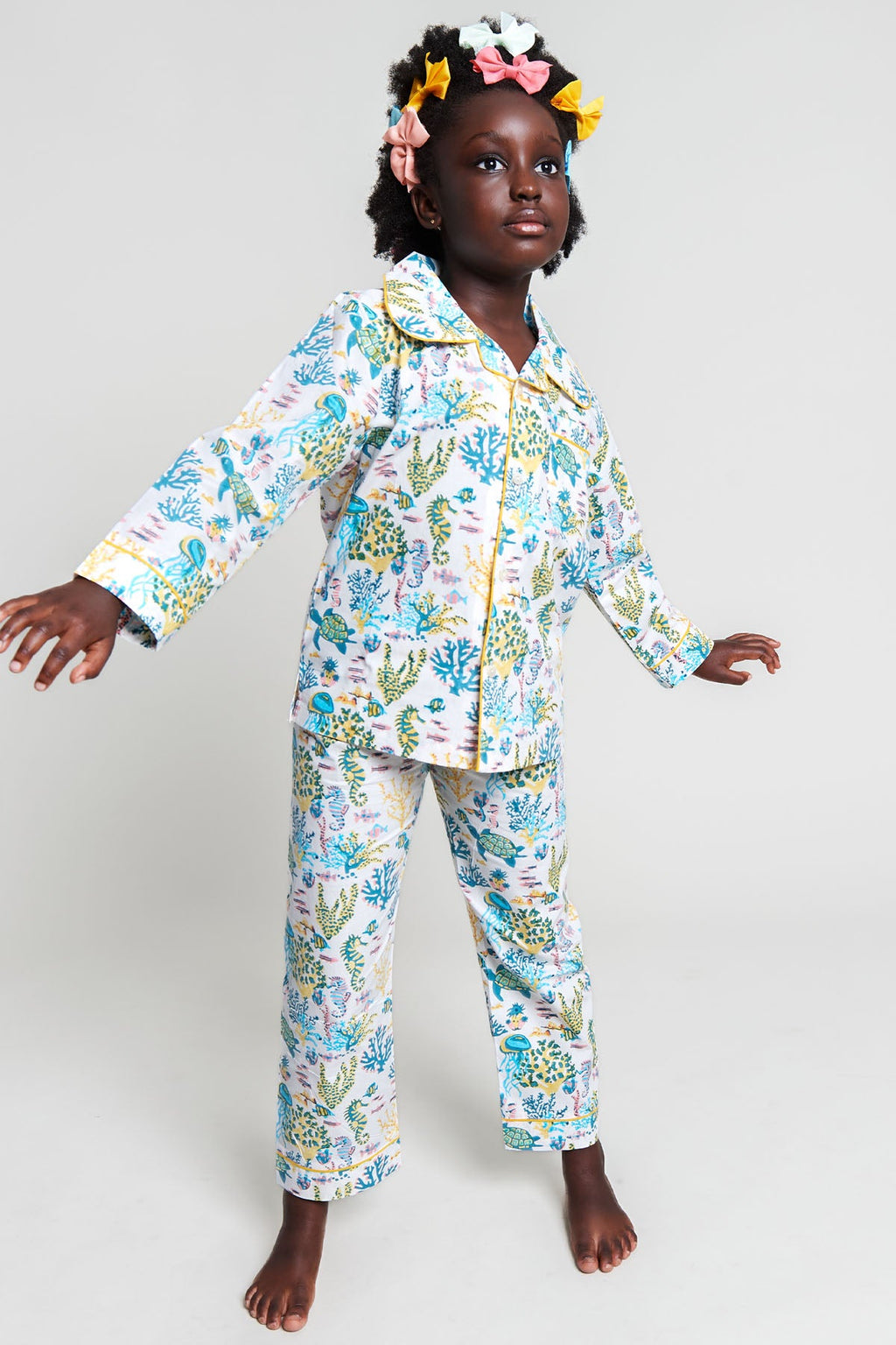 a fin-tastic dance off - organic cotton kids pyjama set