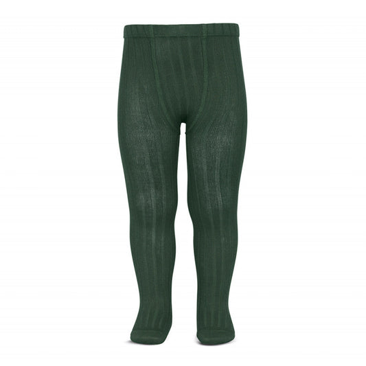 Ribbed Tights - Bottle Green
