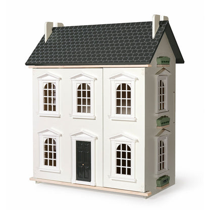 Noble Wooden Dollhouse with 11-Piece Furniture Set