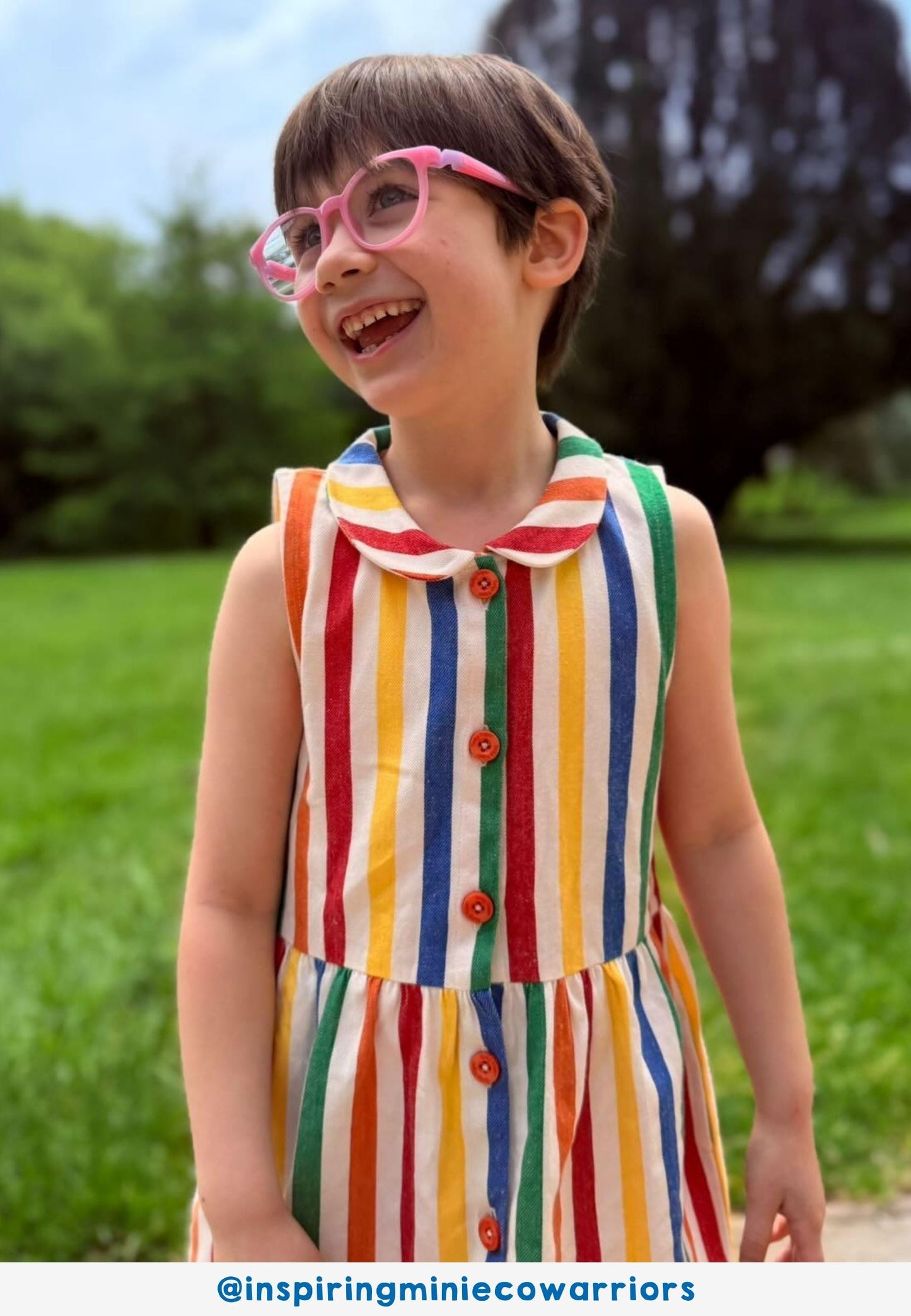 Organic Happy Stripe Woven Dress