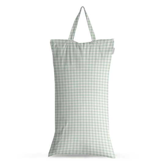 XL Wet Bag - Reusable Cloth Nappy Pail - Sage Gingham