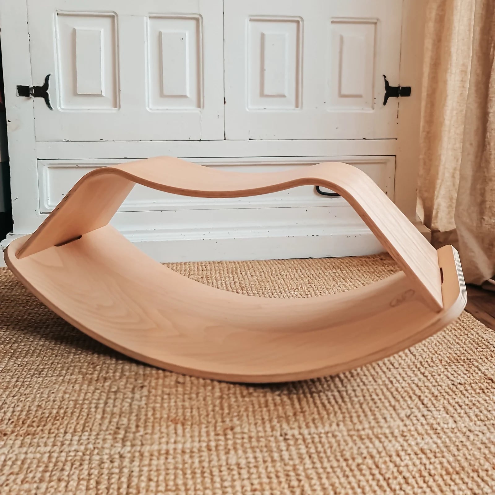 wooden rocking stool for kids by curve lab montessori open ended play