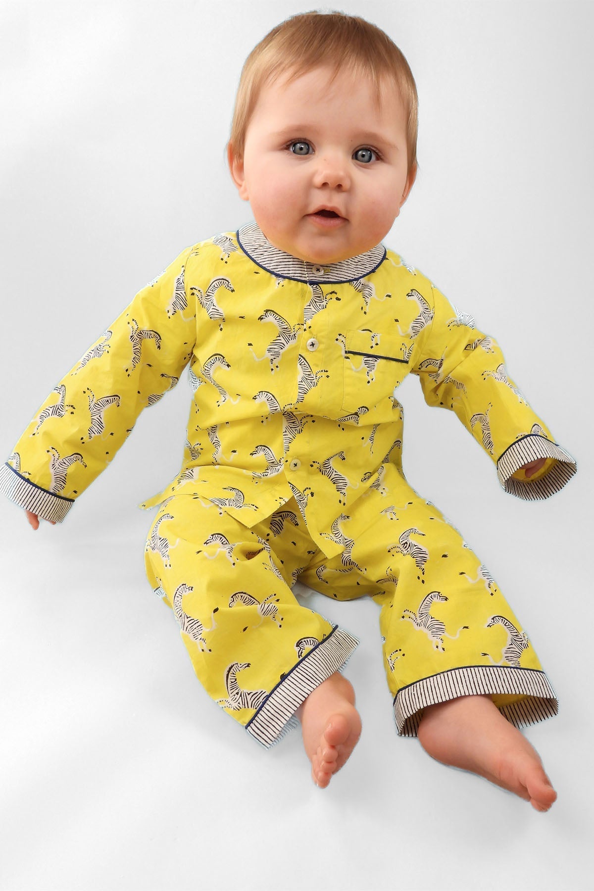 zebra strides - organic cotton baby pyjama set