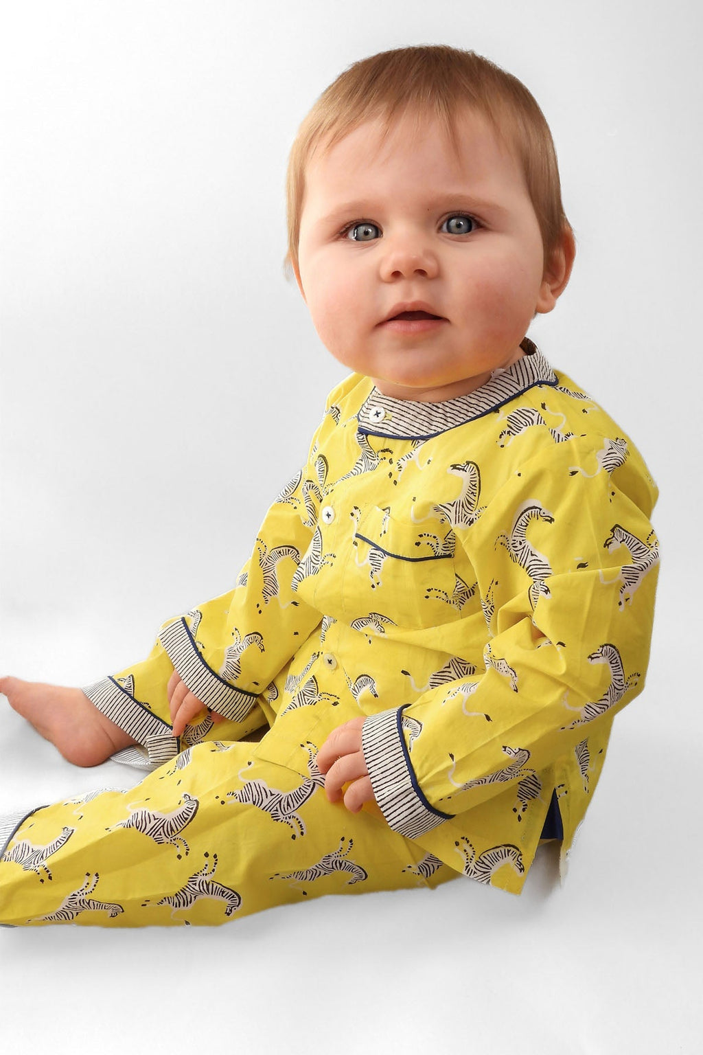 zebra strides - organic cotton baby pyjama set