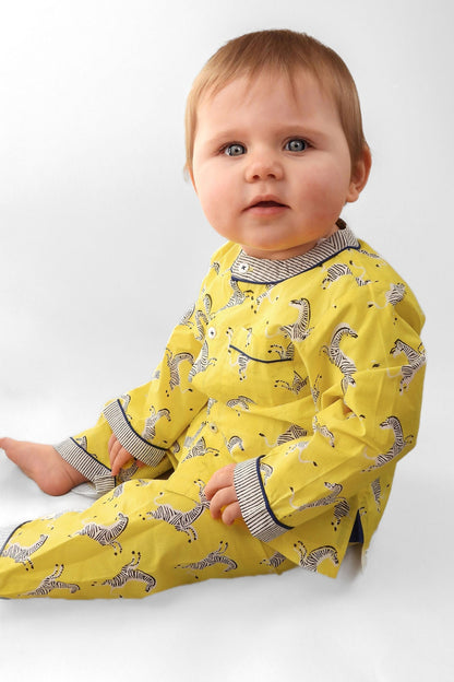 zebra strides - organic cotton baby pyjama set
