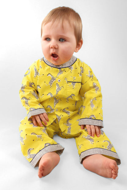 zebra strides - organic cotton baby pyjama set