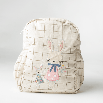Zoey Blissful Bella hand-embroidered floral cotton kids backpack, view 2