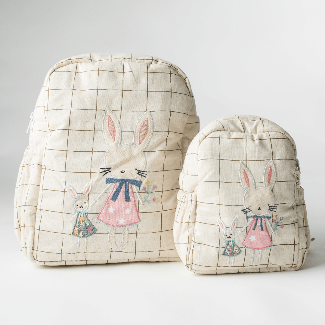Zoey Blissful Bella hand-embroidered floral cotton kids backpack