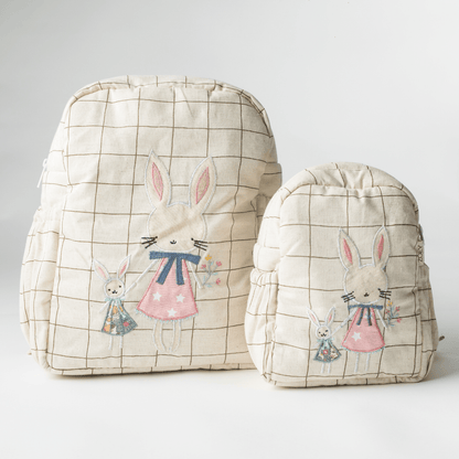 Zoey Blissful Bella hand-embroidered floral cotton kids backpack