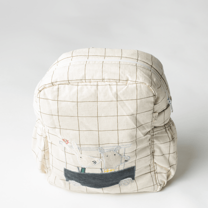 Zoey Buggy Ride hand-embroidered buggy cotton kids backpack, view 5