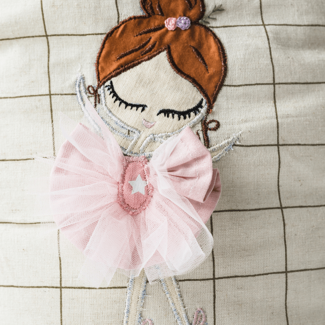 Zoey Dazzling Ballerina hand-embroidered ballerina cotton kids backpack, view 3