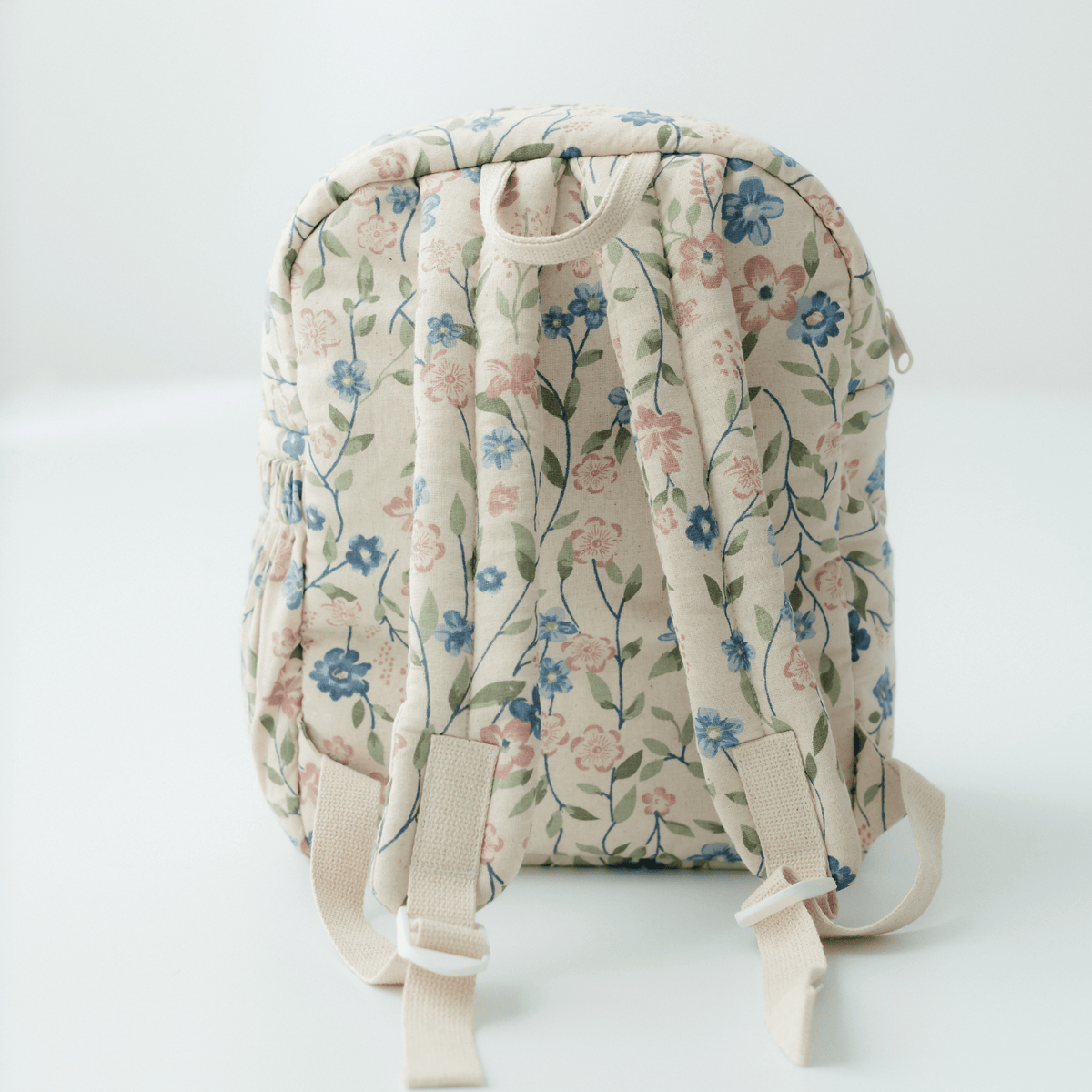 Zoey Flora Trail hand-embroidered floral cotton kids backpack, view 4