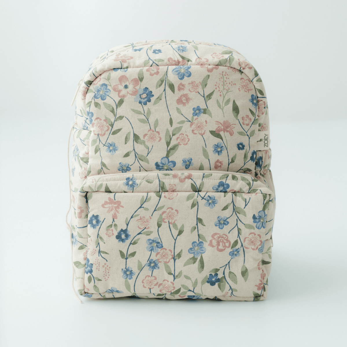Zoey Flora Trail hand-embroidered floral cotton kids backpack