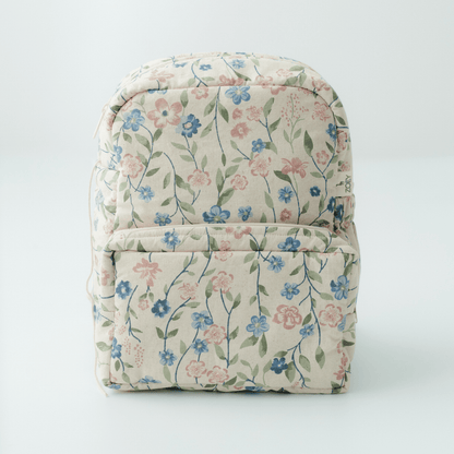Zoey Flora Trail hand-embroidered floral cotton kids backpack