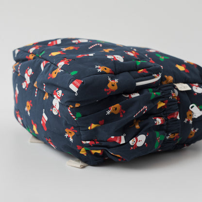 Zoey Jingle All The Way hand-embroidered Christmas cotton kids backpack, view 6