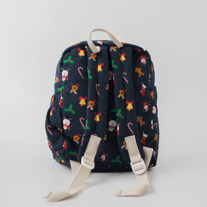 Zoey Jingle All The Way hand-embroidered Christmas cotton kids backpack, view 5