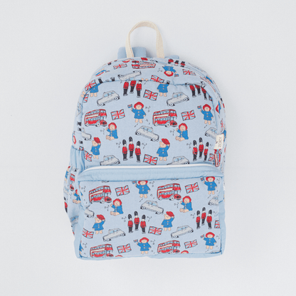 Zoey London Lane hand-embroidered London cotton kids backpack, view 3