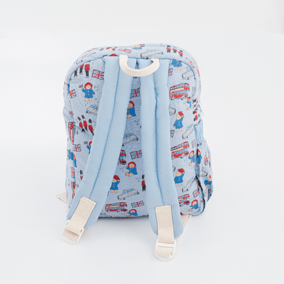 Zoey London Lane hand-embroidered London cotton kids backpack, view 4