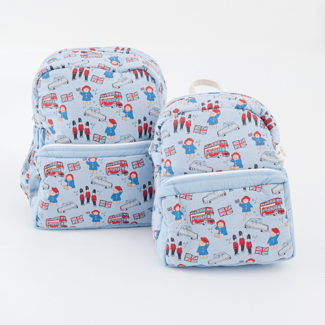 Zoey London Lane hand-embroidered London cotton kids backpack