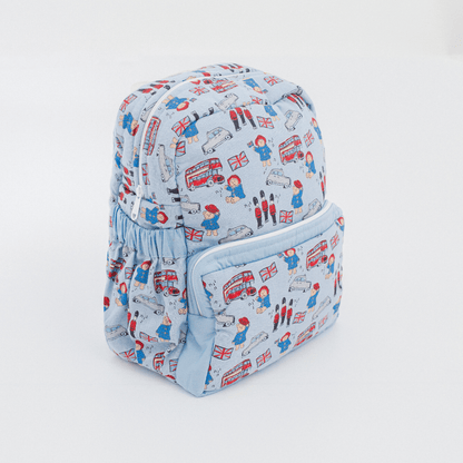 Zoey London Lane hand-embroidered London cotton kids backpack, view 2