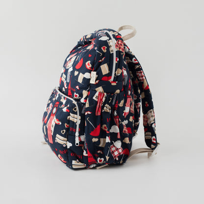 Zoey Trip To London hand-embroidered London landmarks cotton kids backpack, view 6