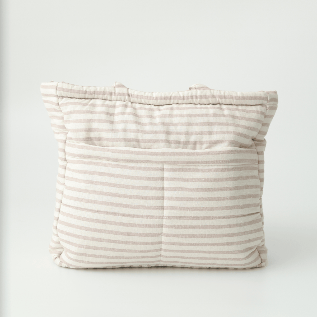 Zoey Almond Stripe cotton tote nappy bag, view 9