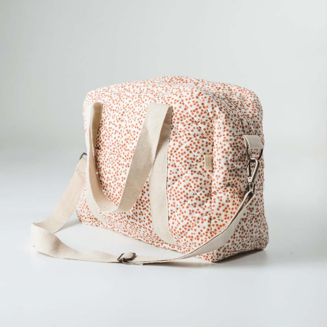 Zoey Red Velvet Yarrow quilted muslin cotton nappy bag, view 3