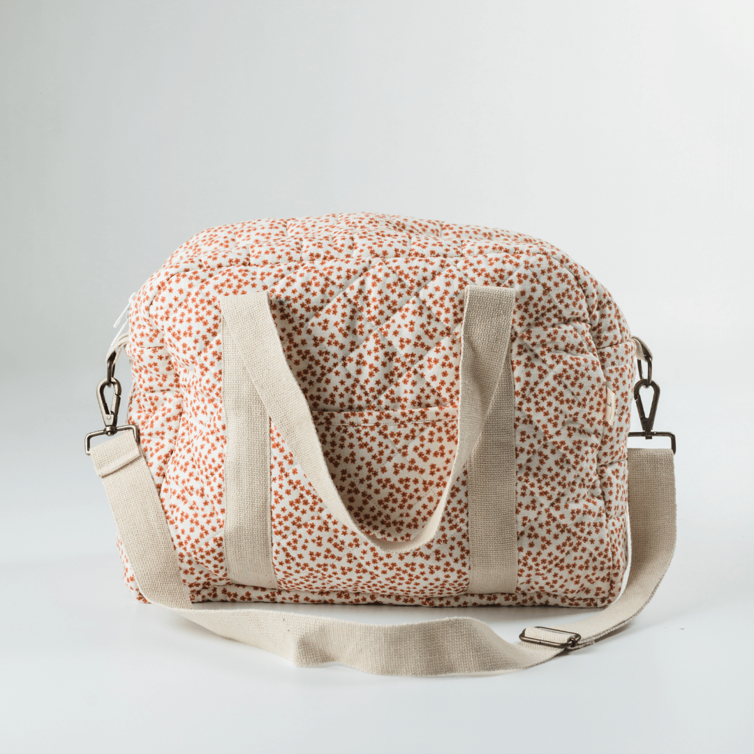 Zoey Red Velvet Yarrow quilted muslin cotton nappy bag, view 2