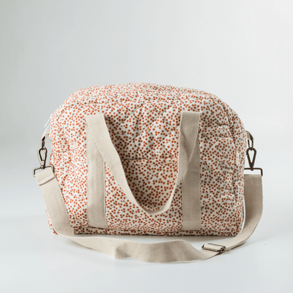 Zoey Red Velvet Yarrow quilted muslin cotton nappy bag, view 2